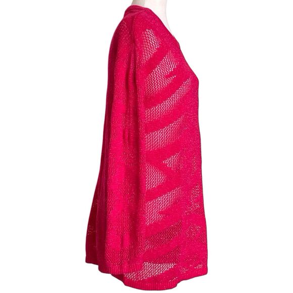 SOFT SURROUNDINGS Sweater Top Cover-Up Size Medium Crochet Fuchsia Pink EUC - Picture 9 of 16